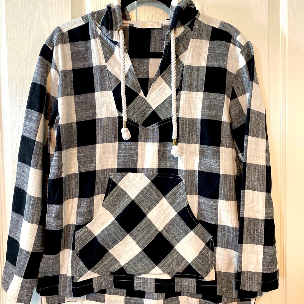 Entro long sleeve checker shirt with tassel Size S